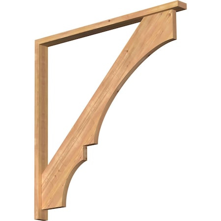 Ekena Millwork Balboa Block Smooth Bracket w/ Offset Brace, Western Red Cedar, 3 1/2"W x 48"D x 48"H BKT0402X48X48BOA05SWR